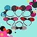 Flexible Minnie Mouse Ears - Perfect Glitter Headbands for Costume Accessories and Boys Girls Kids Party - Pack of 6, Solid Black and Red Bow