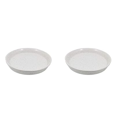 Lasaki Circular Plate Tray (Set of Two) Ceramic Pots for Indoor Plants,Planters,Flower,gamla,Outdoor,Succulent(Color: White)(D:13 cm,H:1.5 cm) cir002