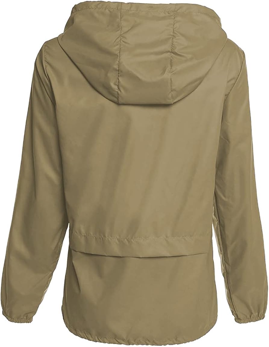 Hount Women's Lightweight Hooded Raincoat Waterproof Packable Active Outdoor Rain Jacket (S-3XL): Clothing