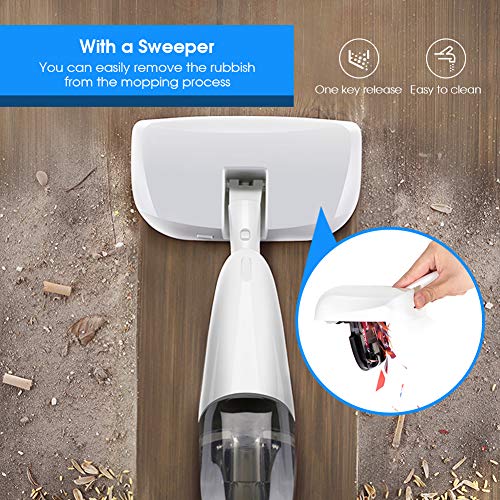 3 in 1 Spray Mop for Floor Cleaning Kit with Sweeper, 360° Swiveling Head Hardwood Floor Dust Mop Spray Treatment with 3pcs Microfiber Pads 400ml Bottle, Stone Tile & Laminate Premium Microfiber Mop - Thumbnail 2