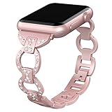 Valband for Apple Watch Band 38mm 42mm, Metal Bling Wristband Replacement Strap Bracelet for Apple Watch Series 3 Series 2 Series 1 Nike+ Sport Edition (38mm, Rose Pink)