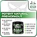Natural Pre Workout Energy Powder -Fat Burner - Nitric Oxide Supplement for Men & Women - Creatine Free - 25 Servings - Beta Alanine - Naturally Sweetened - Vegan Friendly Drink - Focus & Muscle