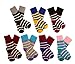 Kids Wool Socks Toddlers Girls Boy Thermal Thick Boot Warm Winter Children Crew Socks 6 Pairs(5 Pairs Stripe,6-10 Years)