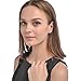 FIBO STEEL Stainless Steel Mens Womens Stud Earrings Black Round Cubic Zirconia Inlaid, 3mm-8mm Available (White Stone Diameter 6mm)