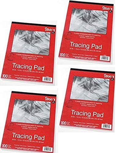 Darice 9”x12” Artist’s Tracing Paper, 100 Sheets – Translucent Tracing Paper for Pencil, Marker and Ink, Lightweight, Medium Surface (97490-3) - 4-Pack