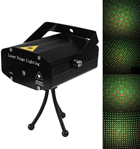 Protium_Mini LED Laser Projector Christmas Decorations Laser Disco Light Laser Light Dj Voice-Activated DJ Disco Party Club Light