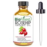 BioFinest Rosehip Oil - 100% Pure Cold-Pressed - Certified Organic - Chile Premium Rosehip Seed Oil - BEST Moisturizer for Face, Nails, Dry Hair & Skin - FREE Glass Dropper - 100ml (3.4 fl.Oz)
