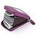 Genuine Leather Accordion Wallet for Men and Women Credit Card Holder Wallet for Travel and Work for Business Cards and Driver License RFID Blocking Wallet for Bank Card and Cash Small Purple