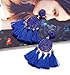 XOCARTIGE Tassel Earrings Thread Fringe Chandelier Drop Dangle Earrings Bohemia Beaded Disc Stud Earring for Women(Blue)
