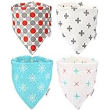 Itaar Baby Bandana Drool Bibs 4 Pack Baby Gift Set 100% Soft Cotton Super Absorbent For Drooling Teething Unisex Baby Boys Girls