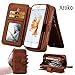 iPhone5/5S / iPhone SE Case,Aroko Premium Zipper Wallet Leather Detachable Magnetic i5s Case Purse Clutch with Black Flip Credit Card Holder Cover for iPhone 5/5S iPhone SE (iphone5/5S/Se , Brown)
