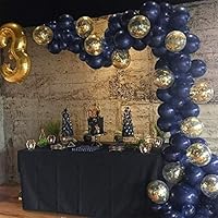Partywoo Navy Gold Balloons 35 Pcs 12 Inch Navy Blue Balloons