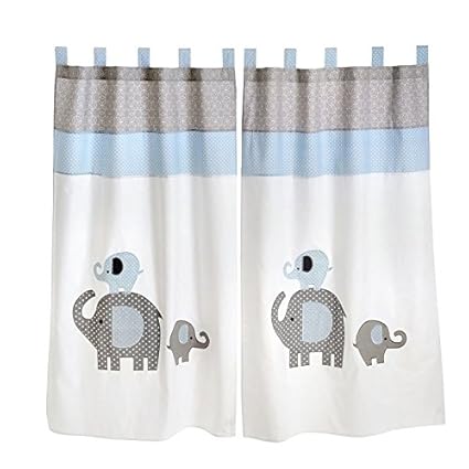 Baby Bedding Design Blue Elephant 2 Curtains Amazon Co Uk Baby