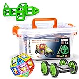 CleverFun Toys 75 pieces Toy with Glow in the dark pieces, wheels and plastic box 