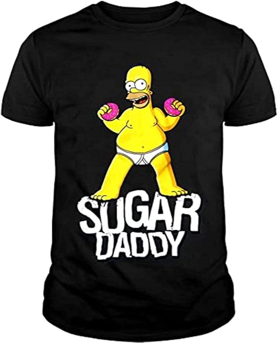 Homer-Simpson-Sugar-Daddy-T-Shirt Black : Amazon.co.uk: Clothing