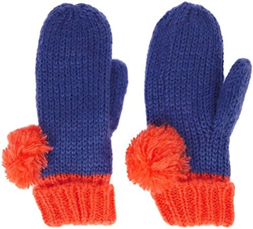 LEBIG Little Girls' Dot Knit Mitten - Supportive Blue