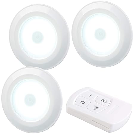 Lunartec Regalbeleuchtung: 3er-Set superhelle COB-LED-Unterbauleuchten, Timer, 120lm, erweiterbar (Unterbauleuchte Küche Batt