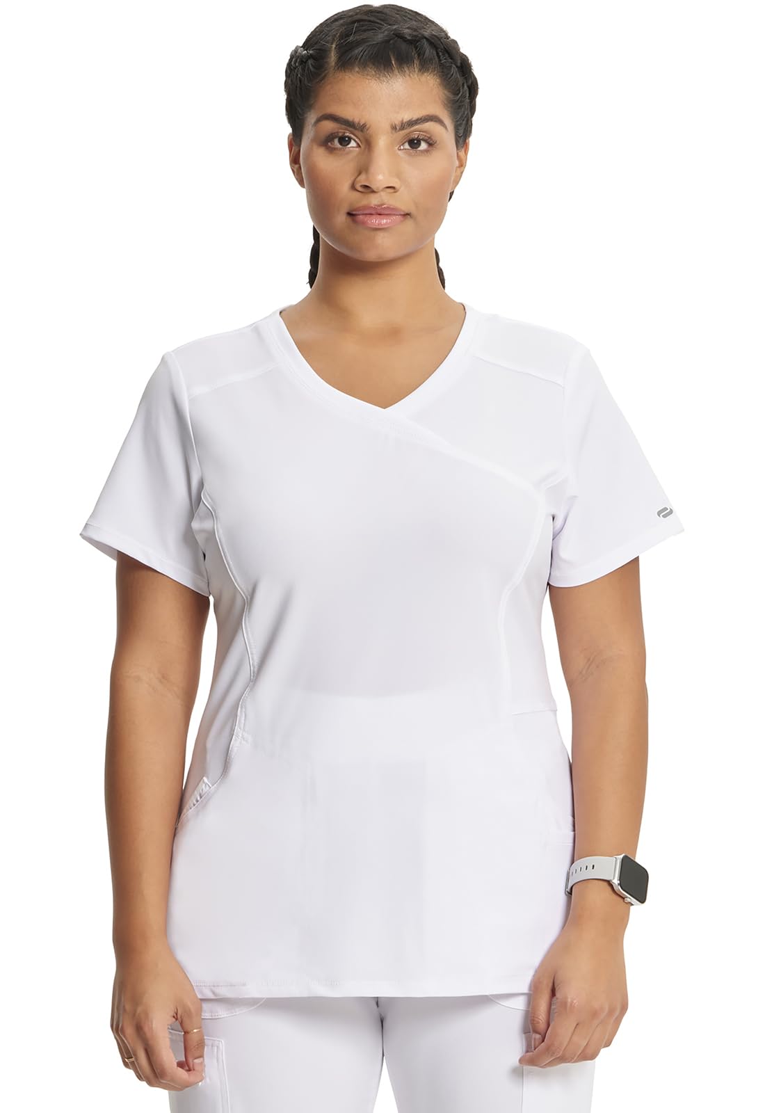 Cherokee Women's Infinity Mock Wrap Top, White, 5X-Large Image