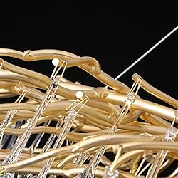 YIOSI Modern Crystal Rectangular Chandelier, Gold