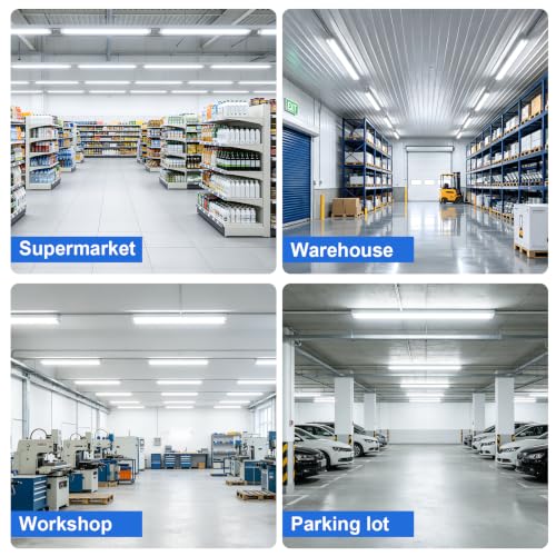 JESLED T8 LED Type A+B Tube Light, 4FT, 24W 3000LM 6500K, 4 Foot T12 LED Fluorescent Bulbs Replacement, ETL Listed, Dual-end Powered, Plug and Play or Ballast Bypass, Shop Lights for Garage (12-Pack)