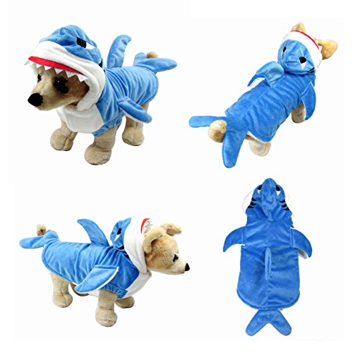 Yoption Pet Puppy Dog Christmas Halloween Clothes Outwear Coat Apparel Hoodie (M, Stereo Shark)