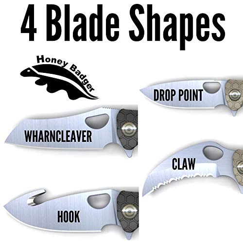 Western Active Honey Badger Small Pocket Knife, EDC Drop Point Folding