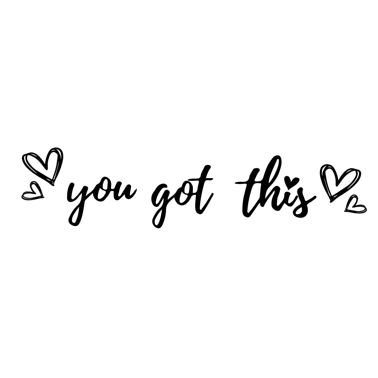 PLIGREAT You Got This Quotes Wall Stickers, Peel and Stick Wall Decals, Removable Vinyl Art Letters Wall Sticker for Bedroom Living Room Home Office Wall Decorations Indoor Window Wall Art Decor