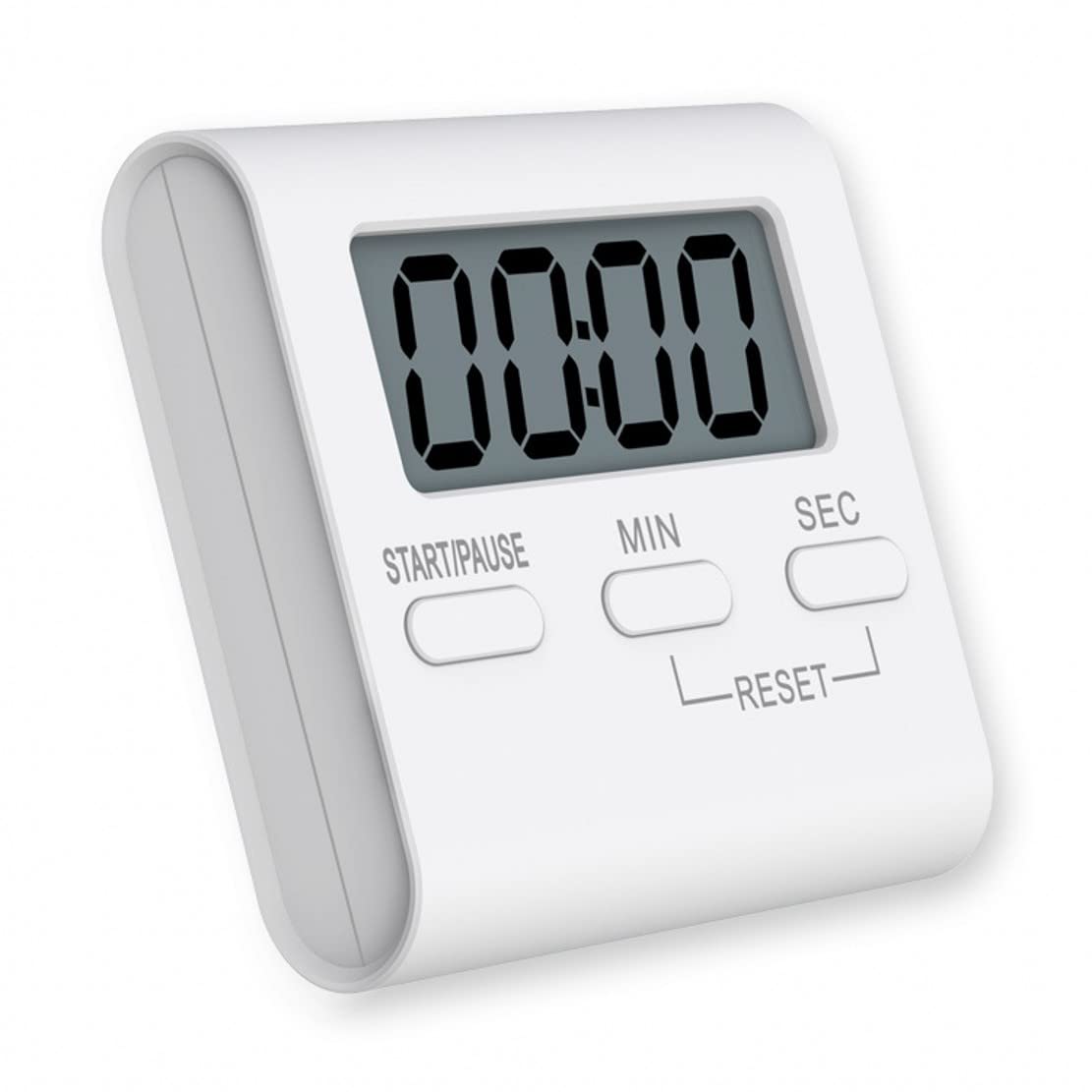 JZK Small Digital Kitchen Timer For Cooking, White Magnetic Kitchen Timer With Loud Alarm For Elderly People and Kids, Simple Electronic Kitchen Timer