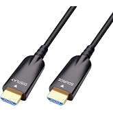 DTECH 75ft Fiber Optic HDMI Cable with 4K 30Hz and 1080p 60Hz HD Video 3D ARC HDCP CEC High Speed Supported Compatible with DVD Player Computer Monitor Gaming Console TV (75 Feet, Black)