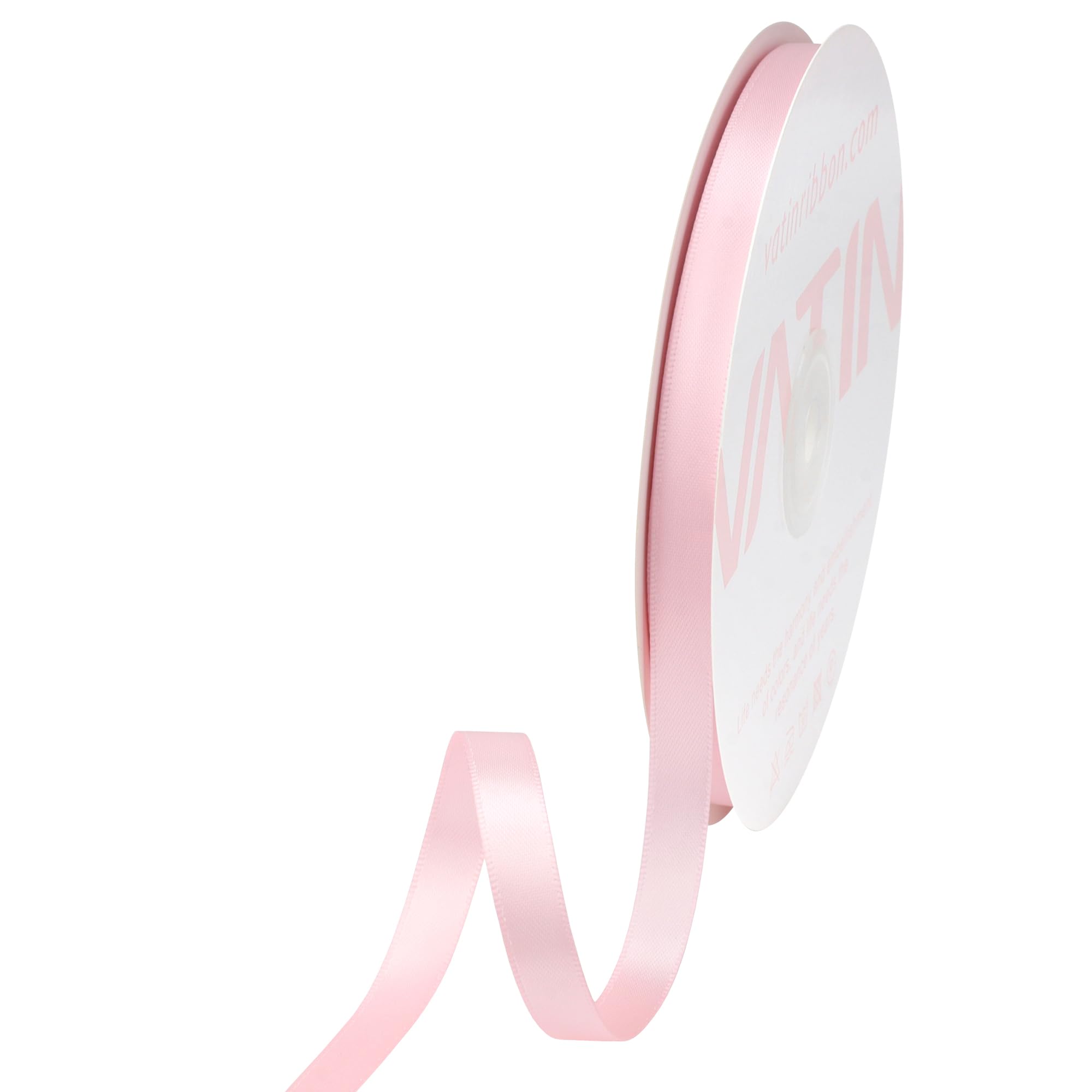 VATIN 10mm Double Faced Light Pink/Baby Pink Polyester Satin Ribbon - 45 Metre for Gift Wrapping Ornaments Party Favor Braids Baby Shower Decoration Floral Arrangement Craft Supplies