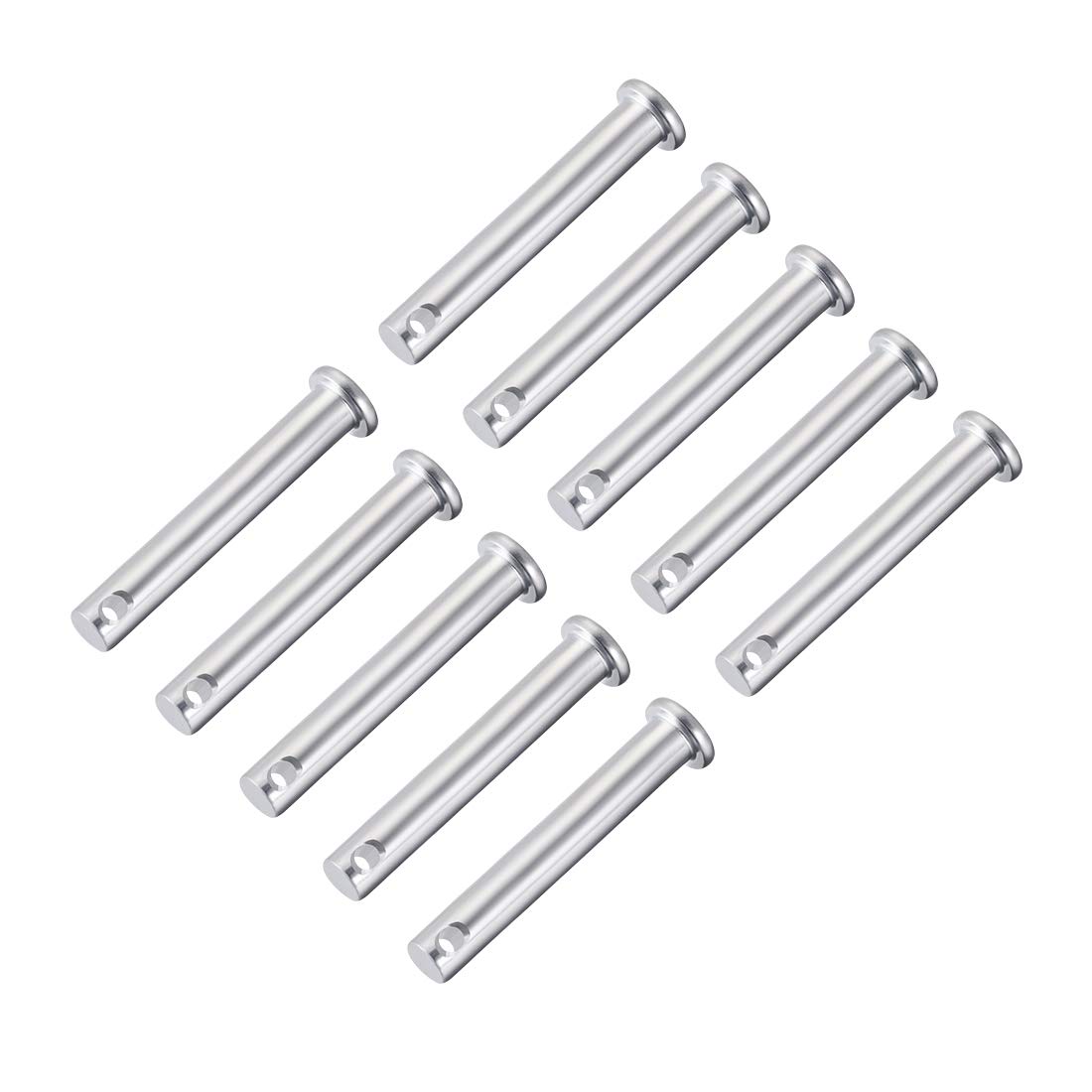 sourcing map Single Hole Clevis Pins,8mm x 50mm Flat Head Zinc-Plating Steel 10 Pcs