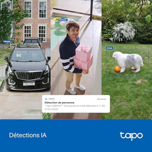 TP-Link Tapo 4K Camera Exterieur sans Fil Solaire 360° Suivi IA,C660 KIT
