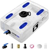 Water Storage Bladder 25/50/100Gal Portable Water Tank, Collapsible Water Storage Containers with Spigot, Large Capacity Water Bag for Emergency Water Storage, Garden, Camping - Transparent