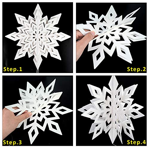 LOVESTOWN 76 PCS Hanging Paper Snowflakes, Snowflake Party Decorations Frozen Snowflake Decorations White Snowflake Garland for Christmas Winter Wonderland Decorations