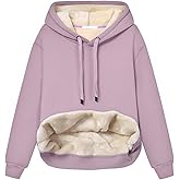 Malajisi Womens Hooded Sweatshirt Fleece Sherpa Lined Hoodies Winter Causal Loose Fit Pullover