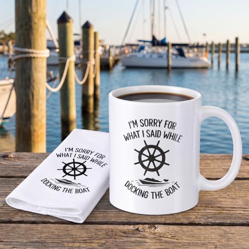 Peryiter 2 Pcs Boat Gifts Captain Nautical Birthday Gifts Boating Anchor Accessories with 14 oz Coffee Mug and Dish Hand Towel for Men Sailor New Boat Owners Boater Husband Dad at Amazon