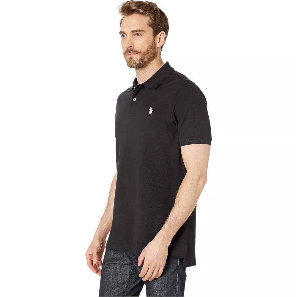 U.S. Polo Assn. Men's Classic Polo Shirt, Two-Button Closure Pique Polo Shirt, Summer Fashion Golf Shirt