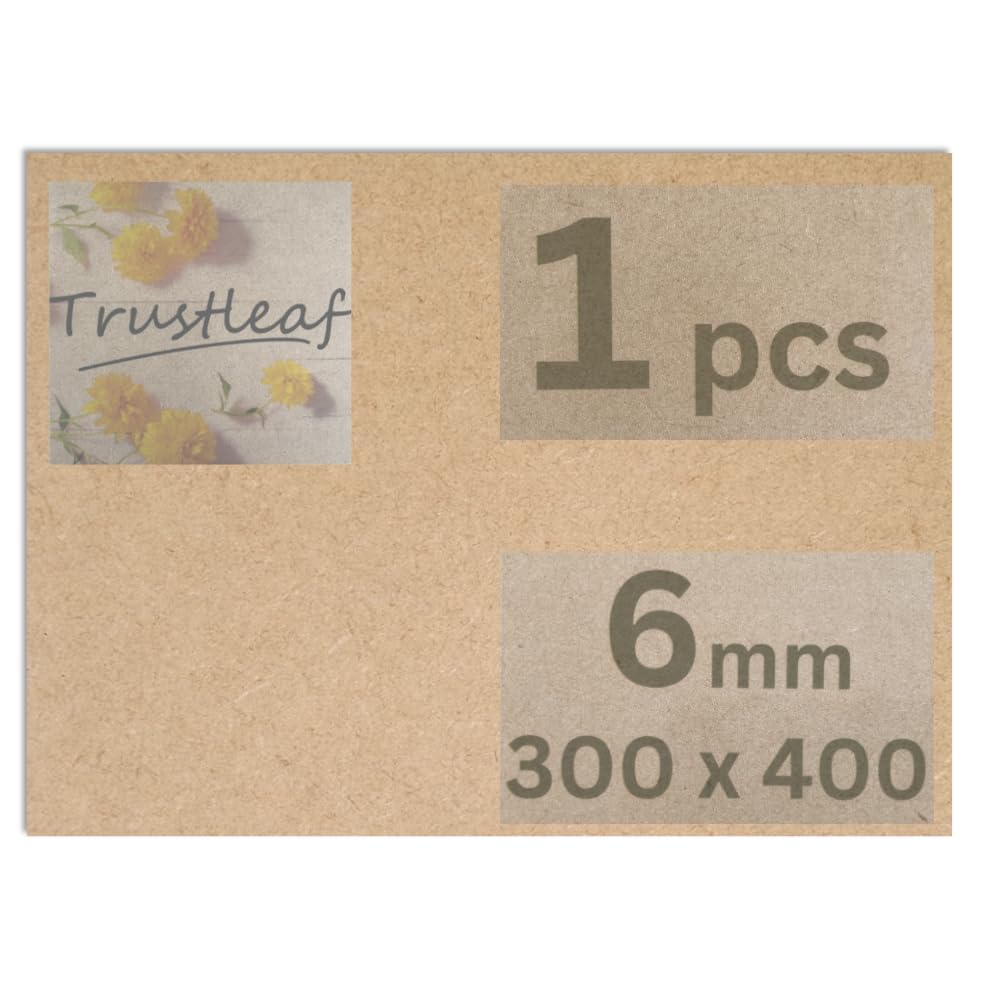 Trustleaf 6MM Sheets of MEDITE Premier MDF 300mm x 400mm, (Approx A3, 12” x 16”). Pack of 1