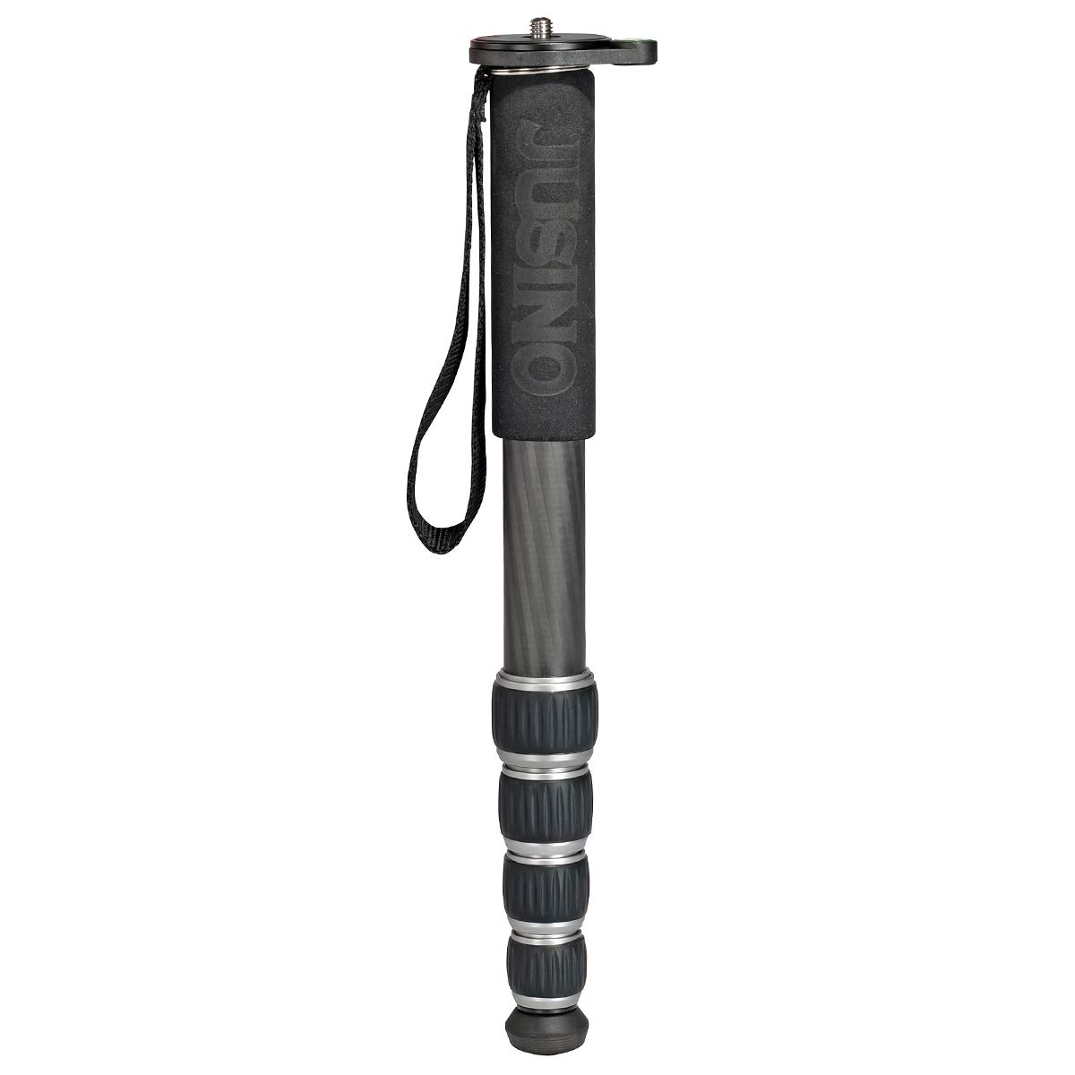 JUSINO Robust lightweight carbon monopod with 5 segments up to 140 cm high quick twist fasteners