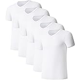 COLORFULLEAF Men's Undershirt Bamboo Rayon V Neck T Shirts Men Short Sleeve Moisture-Wicking Tees Slim Fit Underwear