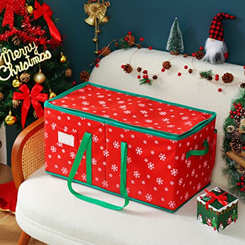 Large Christmas Ornament Storage Container Box, Fits up to 128 Ornaments, Holiday Xmas Ornaments