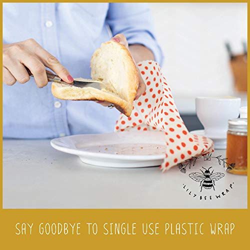 Lily BEE WRAP Beeswax Wrap Reusable Food Wraps 3 Pack Sustainable