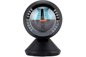 Oumefar Car Vehicle Inclinometer Rotatable 360 Degree Slope Indicator Meter Level Tilt Gauge Road Safety Instrument with Adhesive