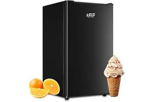 KRIB BLING 3.0 Cu.ft Freezer 3 Gears Temperature Control Upright Freezer Compact Mini Freezer with Removable Shelves for Bedroom, Office, Dorm, Black
