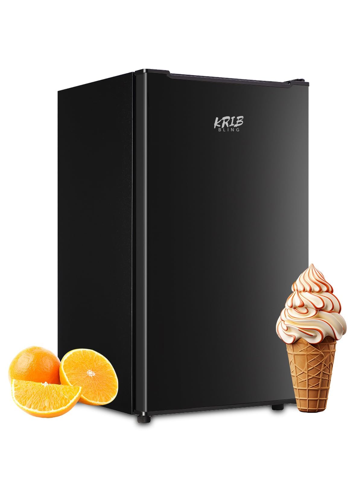3.2 Cu.ft Freezer 3 Gears Temperature Control Upright Freezer Compact Mini Freezer with Removable Shelves for Bedroom, Office, Dorm, Black