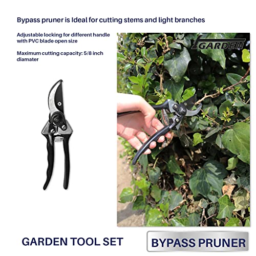 iGarden 3 Piece Combo Garden Tool Set with Lopper, Hedge Shears and Pruner Shears, Tree & Shrub