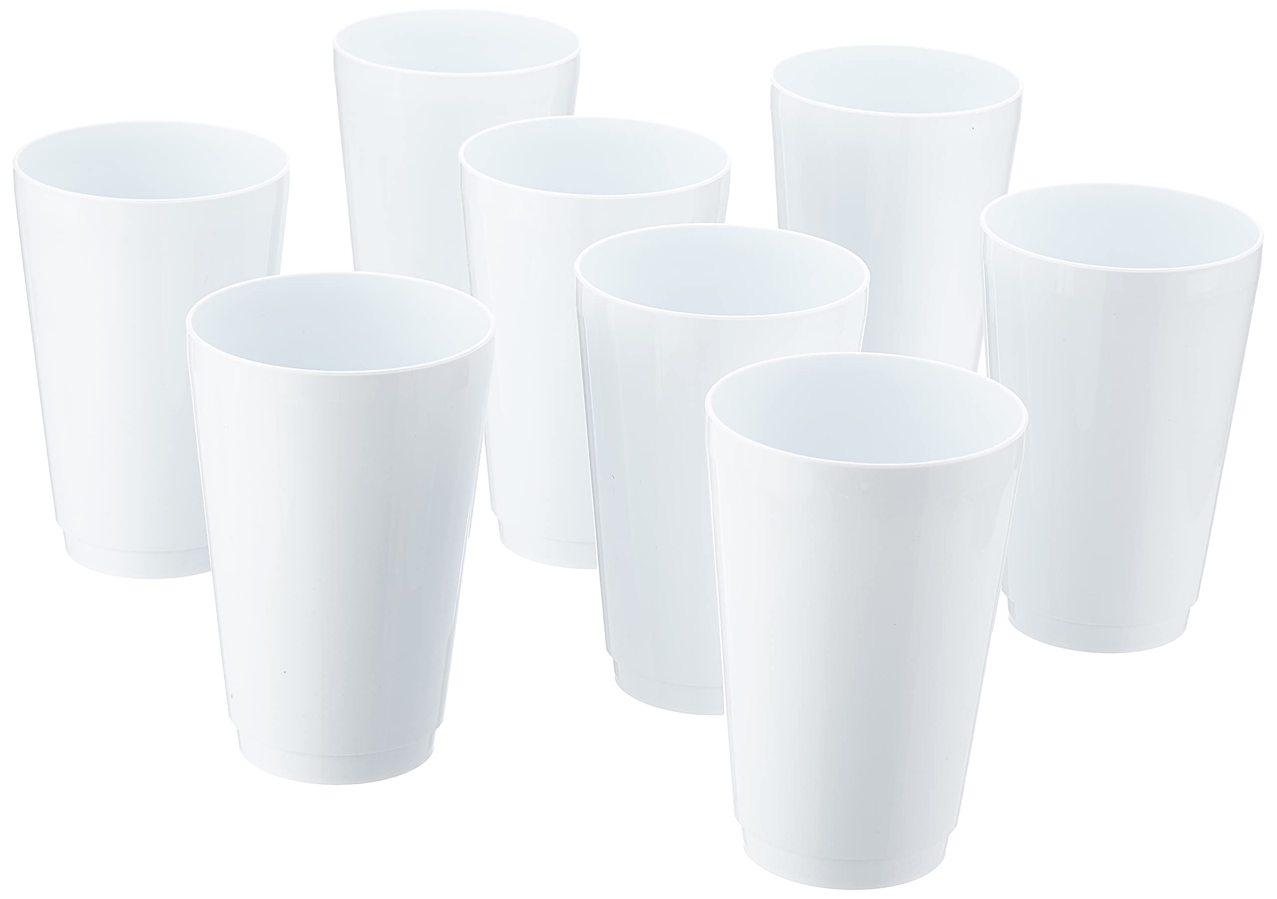 idea-station Plastic Cups Reusable 8 x 450 ml - White - Plastic tumblers - Party Cups