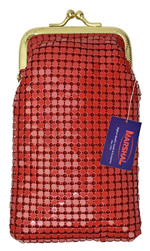 New Design Sequin Cigarette Soft Mesh 100s 120 S Cigarette Case By Marshal (Red)