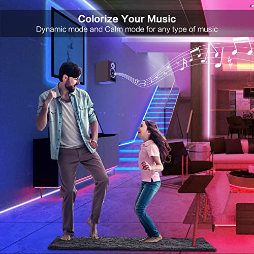 Jadisi Led Lights for Bedroom 65.6ft, Music Sync RGB Lights Strip Color Changing with App Remote