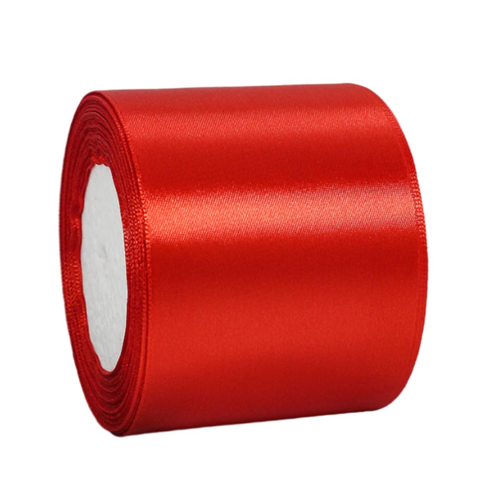 Wide Red Ribbon 100mm Satin Ribbons for Gift Wrapping,22m 3.9Inch Cake Ribbon Silk Thick Ribbons Red for Crafting,Union Jack British,Christmas,Wedding Car,Bouquets,Party,Cake Decoration — image 1